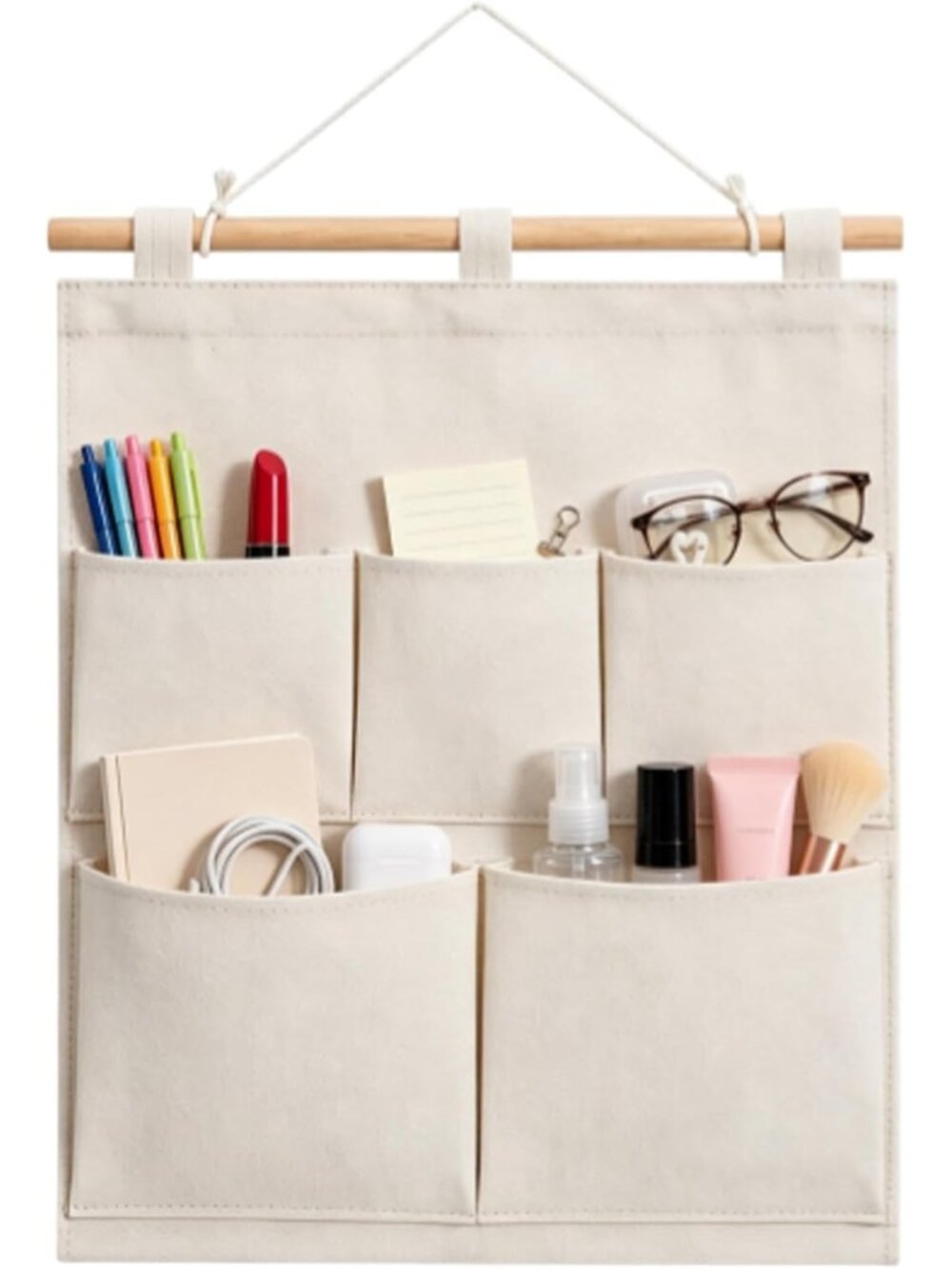 Over the Door Magazine Pockets, Closet Hanging Organizer Bag,5 Pockets